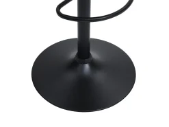 Taburete de bar de pana y metal negro - Altura ajustable - Crema - MASURIE