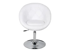 Taburete de bar de piel sintética blanca