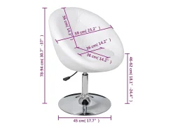 Taburete de bar de piel sintética blanca