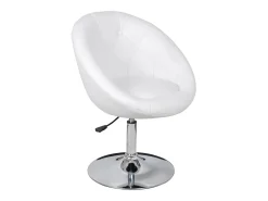 Taburete de bar de piel sintética blanca