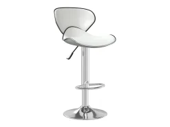 Taburete de bar de piel sintética blanca