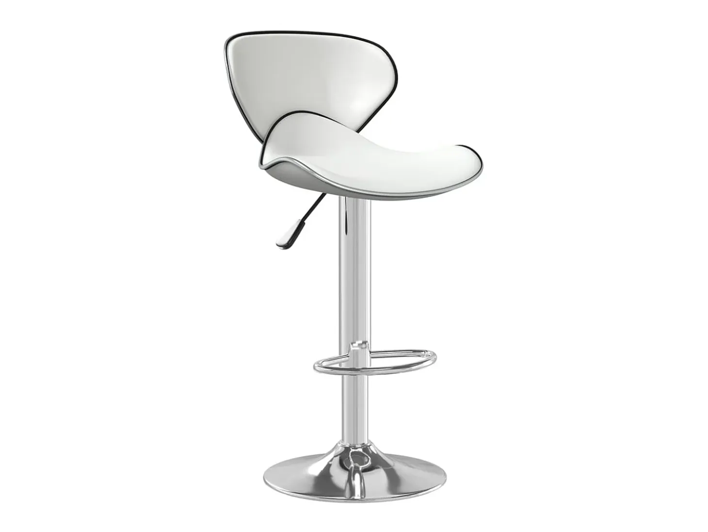 Taburete de bar de piel sintética blanca