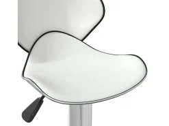 Taburete de bar de piel sintética blanca