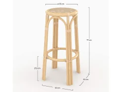 Taburete de bar de ratán 75 cm - Vania