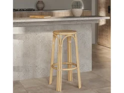Taburete de bar de ratán 75 cm - Vania
