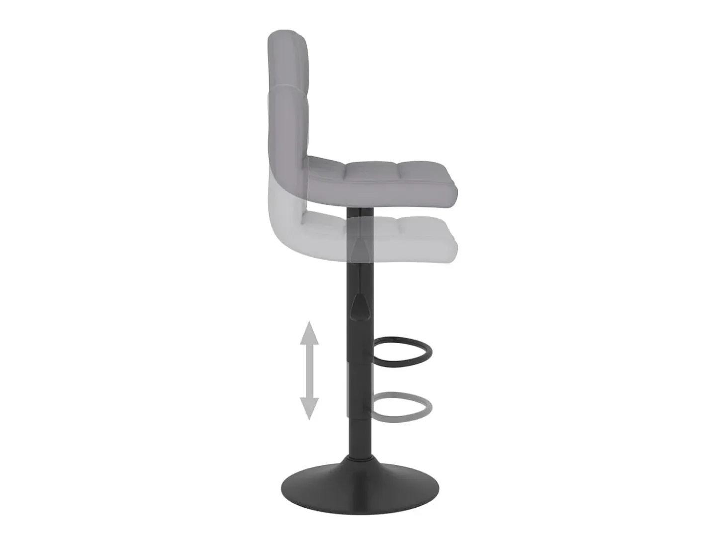 Taburete de bar de tela gris claro
