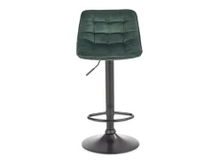 Taburete de bar de terciopelo verde oscuro con estructura de acero negro MANCHESTER
