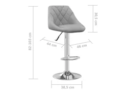 Taburete de bar de terciopelo gris claro