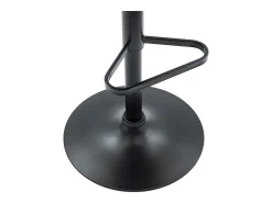 Taburete de bar de terciopelo y metal negro - Altura ajustable - Terracota - ELEANA