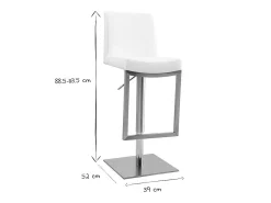 Taburete de bar diseño contemporáneo - metal y PU blanco - KYLE