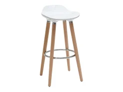 Taburete de bar diseño escandinavo blanco lote de 2 GILDA