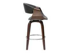 Taburete de bar diseño negro y madera oscura 65 cm ARAMIS