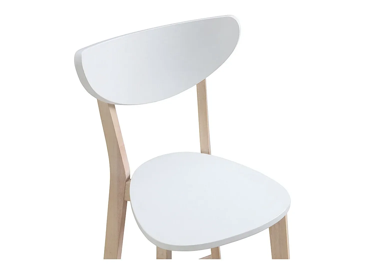Taburete de bar escandinavo blanco y madera 75cm lote de 2 LEENA