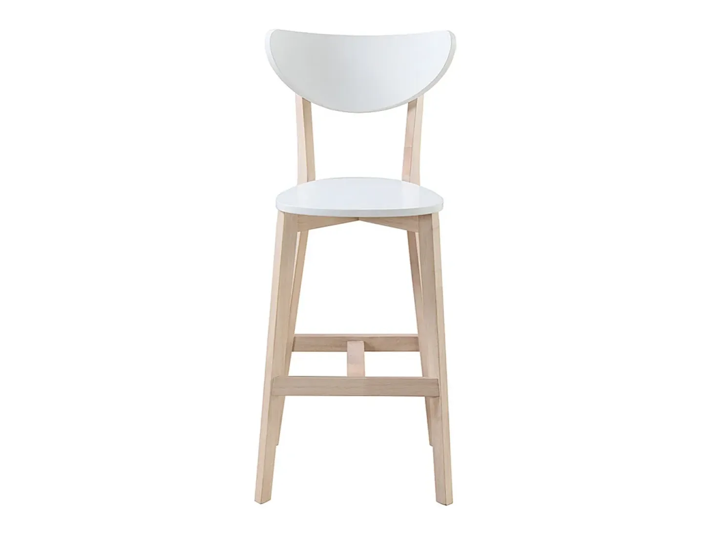 Taburete de bar escandinavo blanco y madera 75cm lote de 2 LEENA