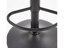 Taburete de bar gris oscuro de diseño contemporáneo con estructura de acero LEEDS negro