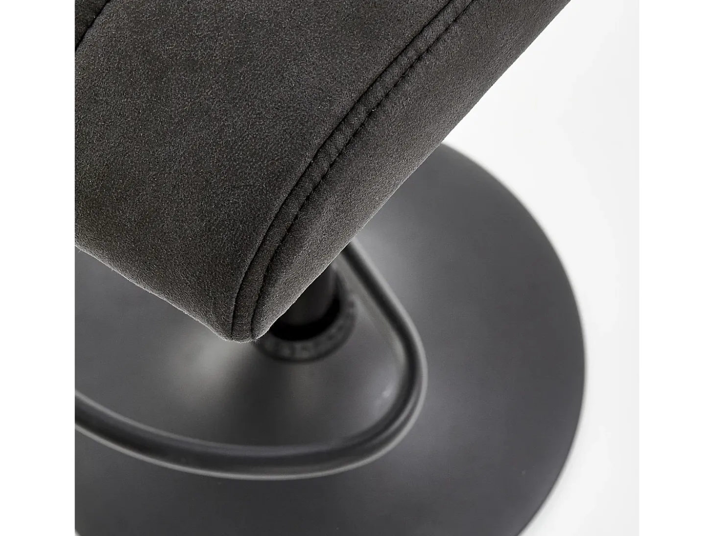 Taburete de bar gris oscuro de diseño contemporáneo con estructura de acero LEEDS negro
