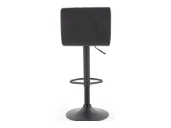 Taburete de bar gris oscuro de diseño contemporáneo con estructura de acero LEEDS negro