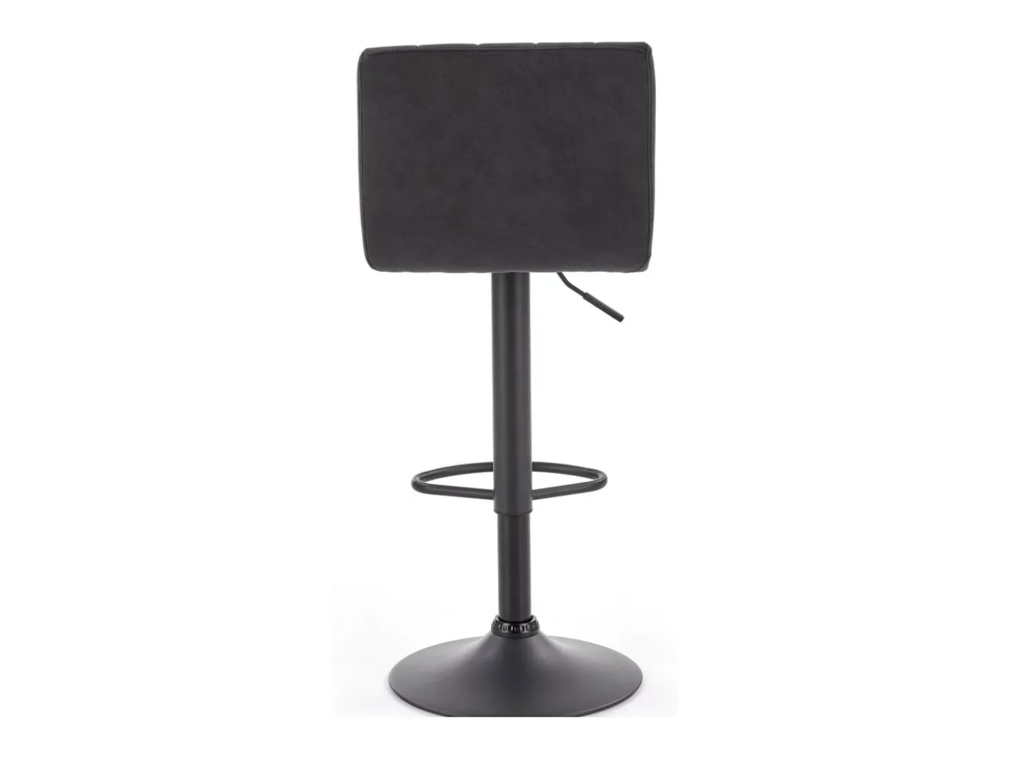 Taburete de bar gris oscuro de diseño contemporáneo con estructura de acero LEEDS negro
