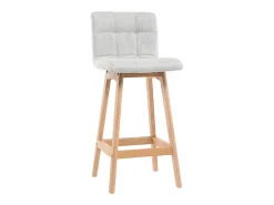 Taburete de bar madera y gris perla 65cm lote de 2 KLARIS