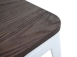 Taburete de bar MCW-A73 Metal apilable, blanco