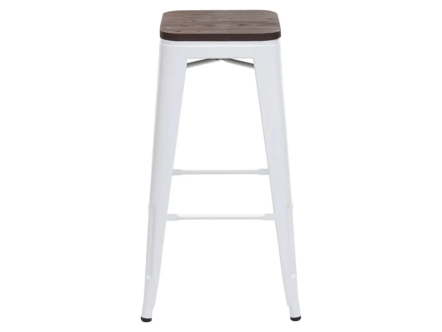 Taburete de bar MCW-A73 Metal apilable, blanco