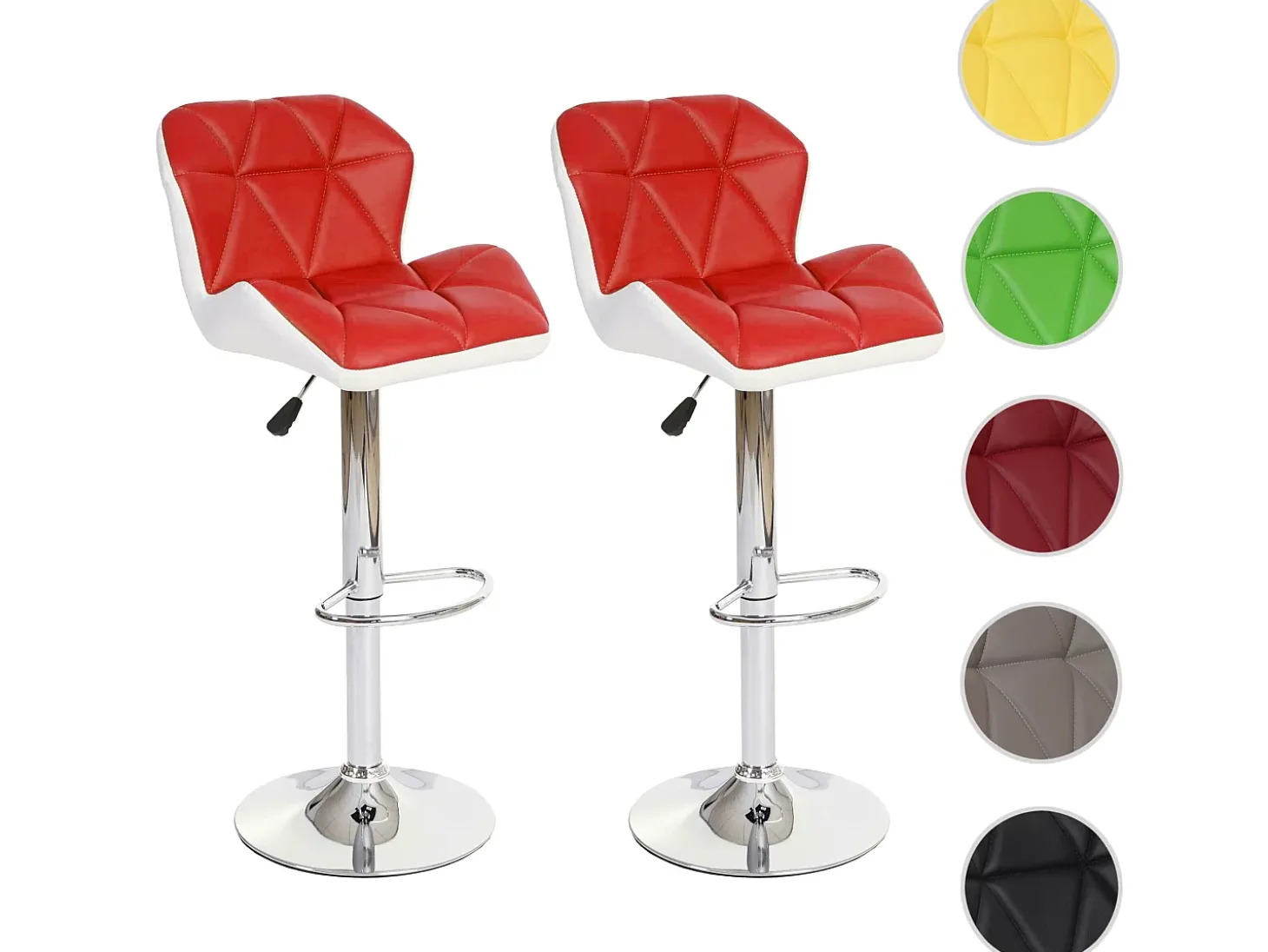 Taburete de bar MCW-A92 (set de 2), rojo