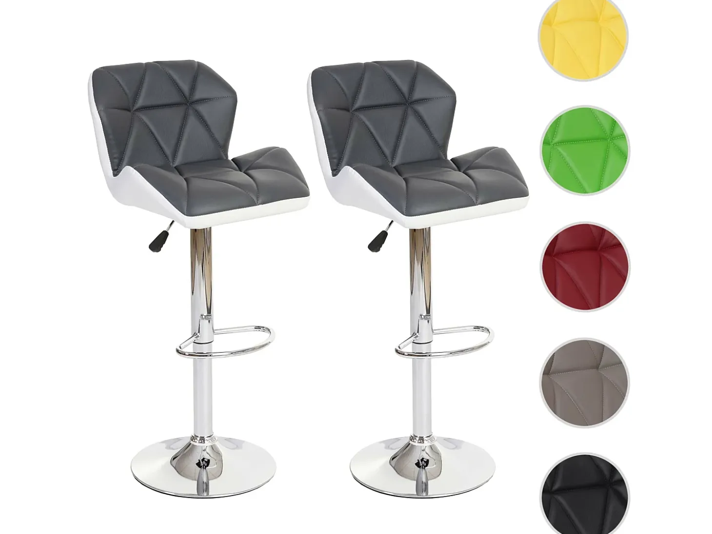 Taburete de bar MCW-A92 (set de 2), gris