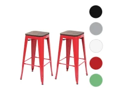 Taburete de bar MCW-A73 (set de 2), rojo