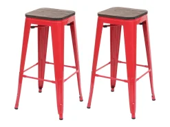 Taburete de bar MCW-A73 (set de 2), rojo