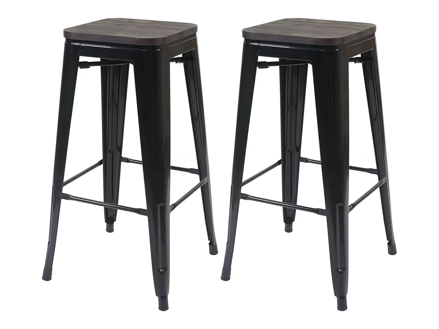 Taburete de bar MCW-A73 (set de 2), negro