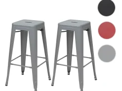 Taburete de bar MCW-A73 (set de 2), gris