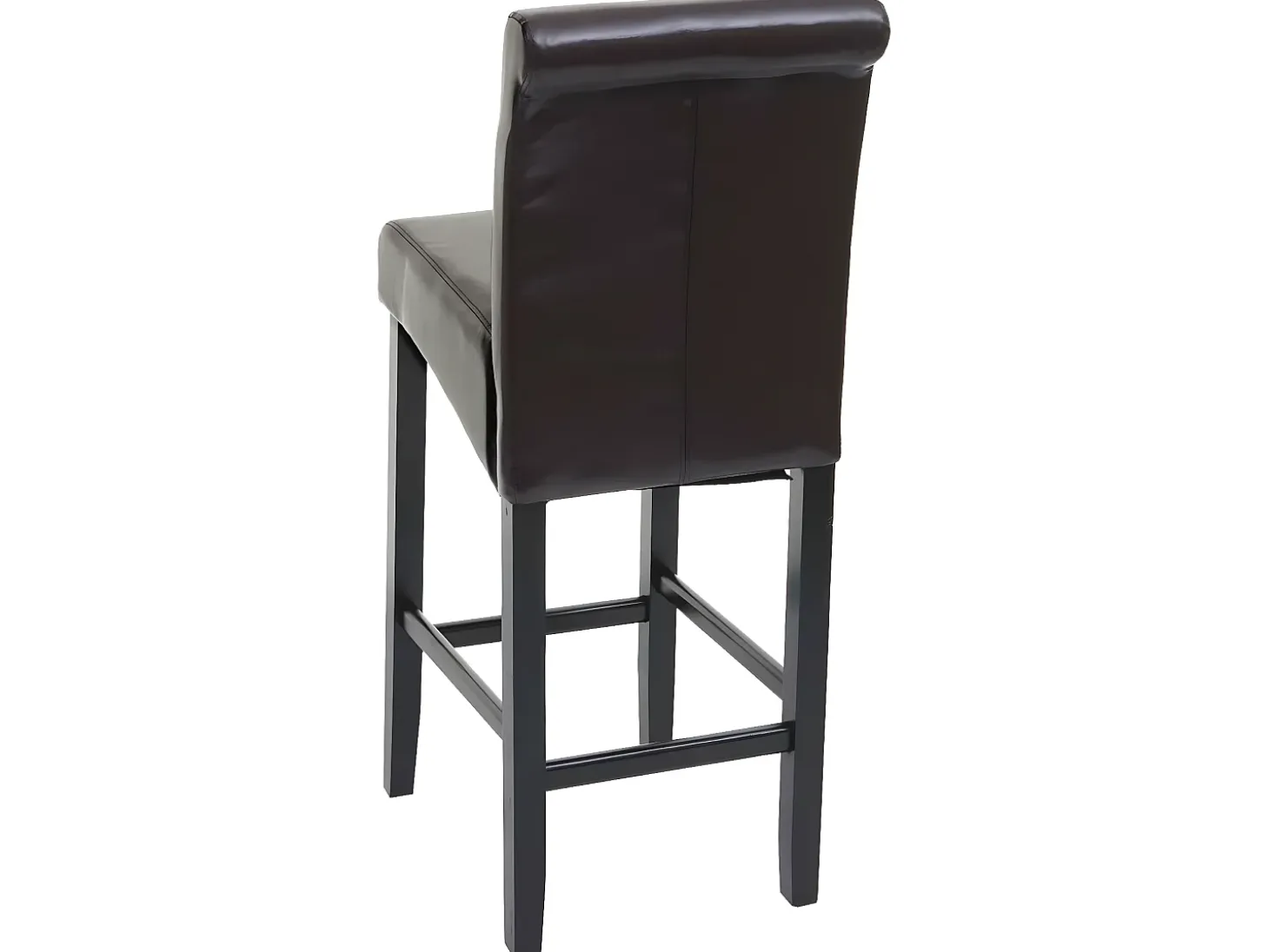 Taburete de bar MCW-C33, marrón, patas oscuras, cuero