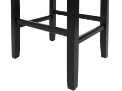 Taburete de bar MCW-C33, negro mate, patas oscuras, imitación de cuero