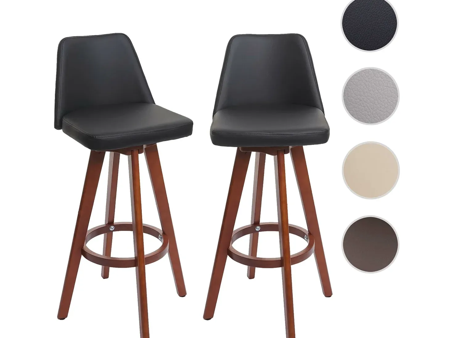 Taburete de bar MCW-C43 (juego de 2), negro