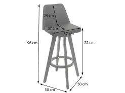 Taburete de bar MCW-C43 (juego de 2), negro