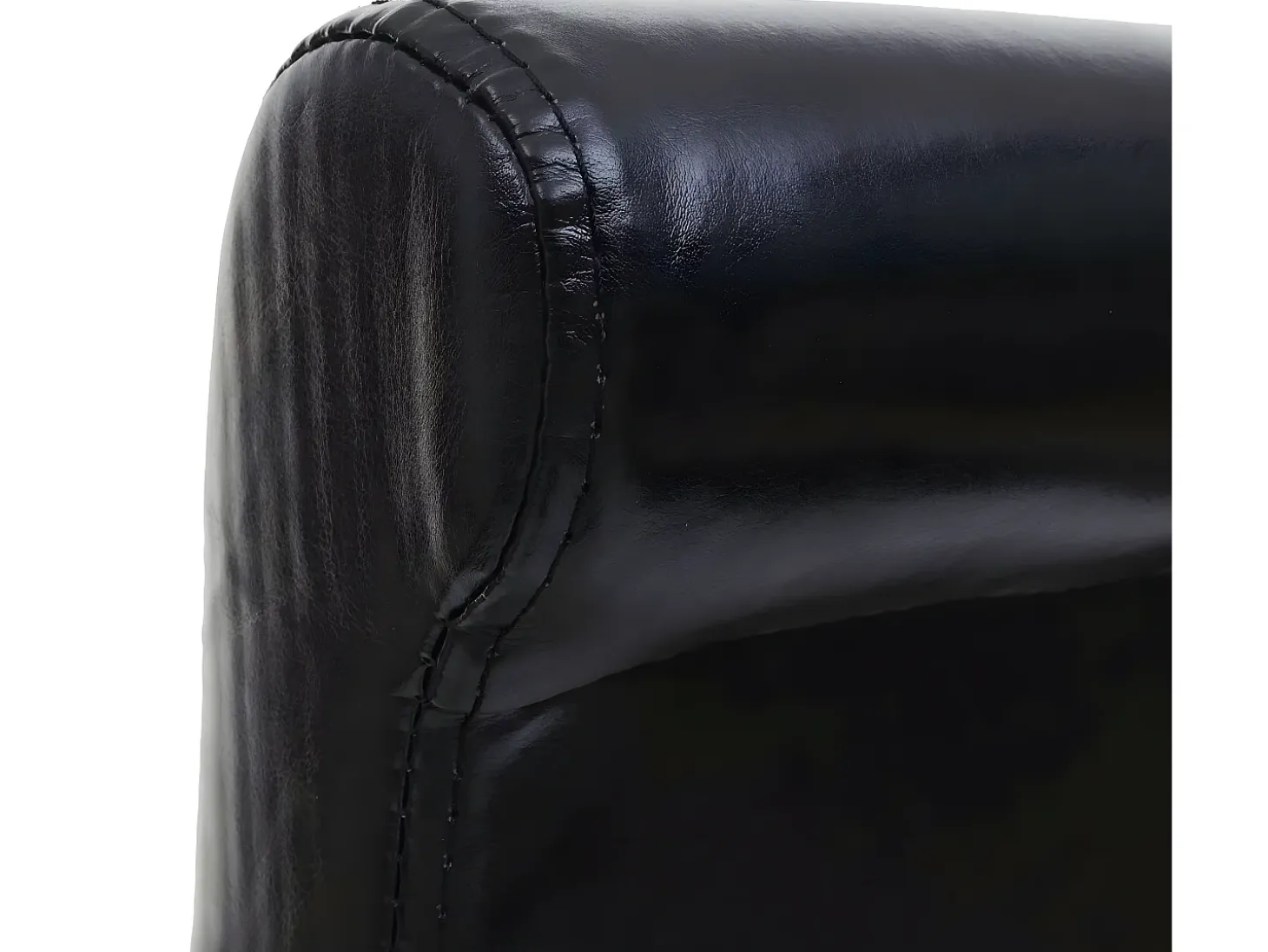 Taburete de bar MCW-C33 (juego de 2), negro, patas oscuras, cuero
