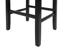 Taburete de bar MCW-C33 (juego de 2), negro, patas oscuras, cuero