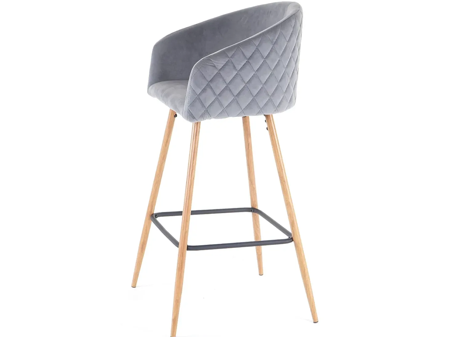 Taburete de bar MCW-D72 (juego de 2), terciopelo, gris