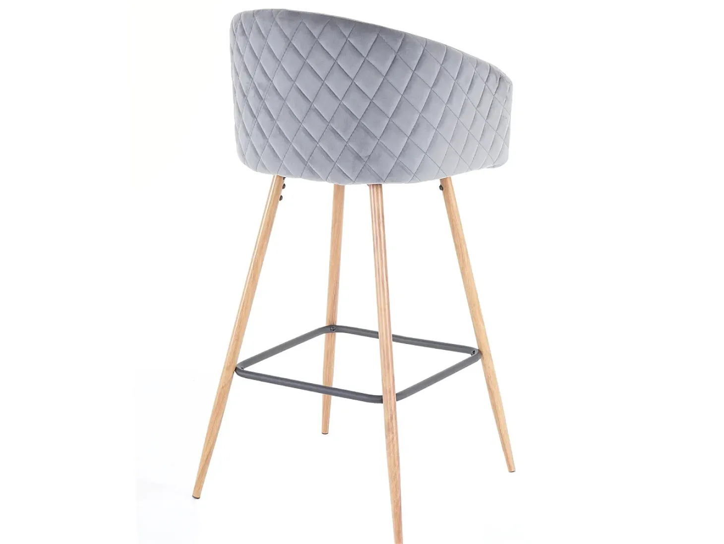 Taburete de bar MCW-D72 (juego de 2), terciopelo, gris