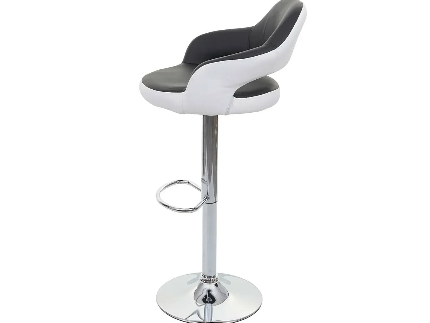 Taburete de bar MCW-F16, blanco-negro