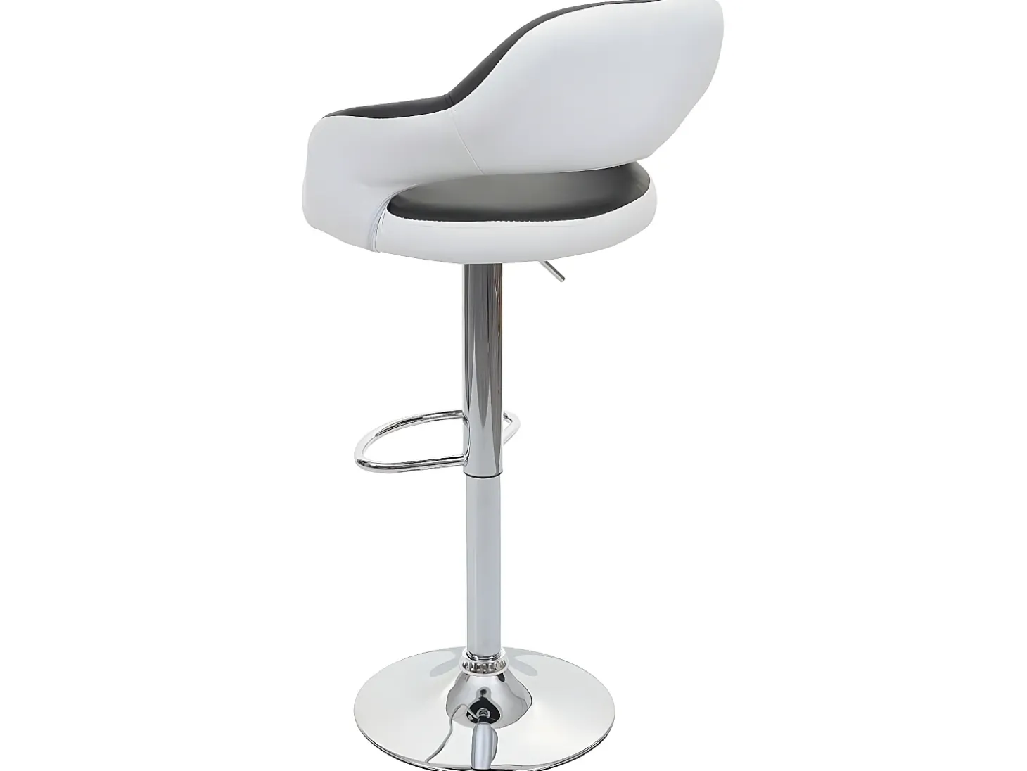 Taburete de bar MCW-F16, blanco-negro