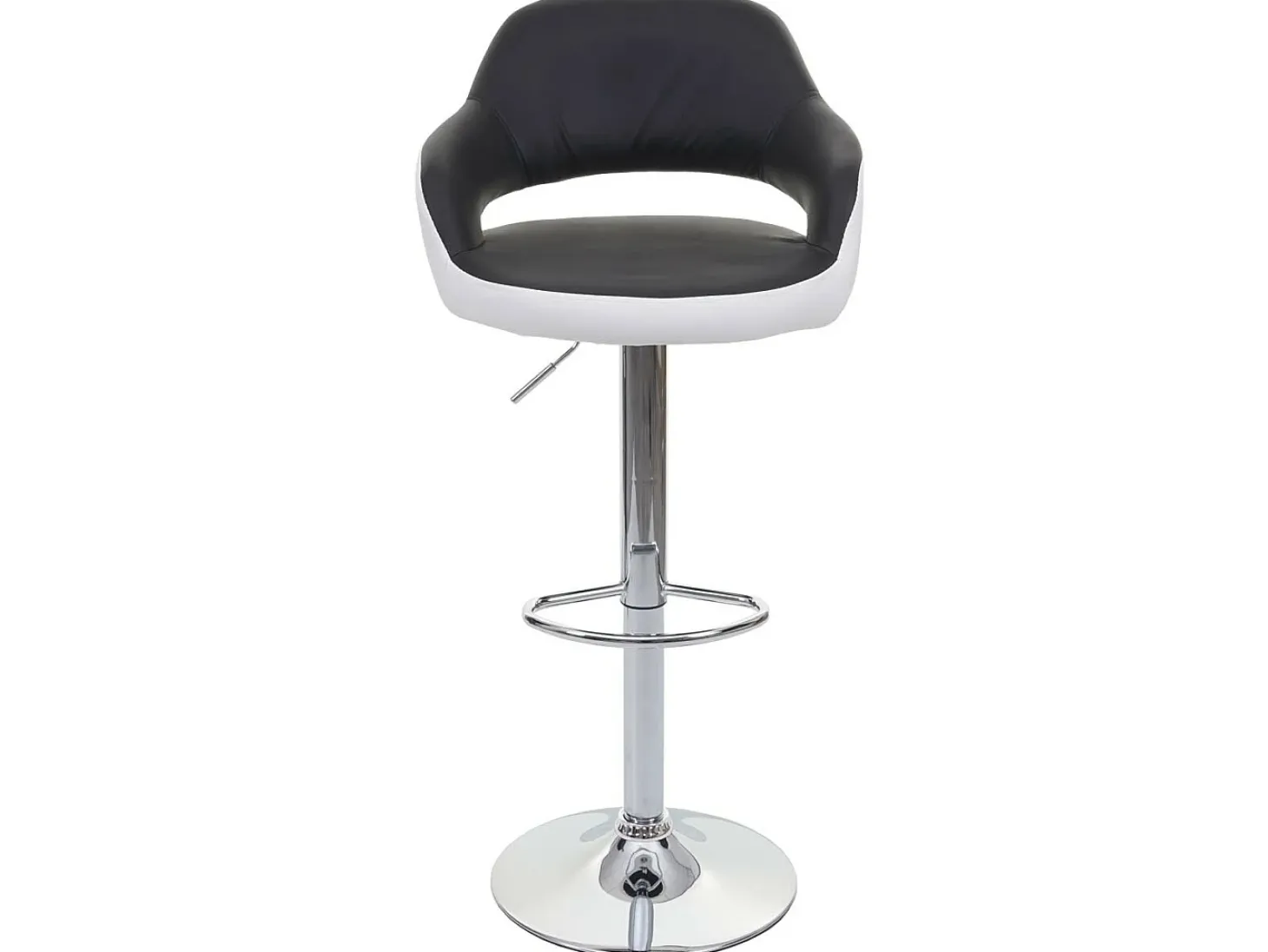 Taburete de bar MCW-F16, blanco-negro