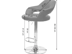 Taburete de bar MCW-F16 (juego de 2), gris-negro