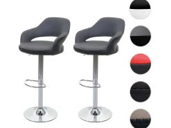 Taburete de bar MCW-F16 (juego de 2), gris-negro