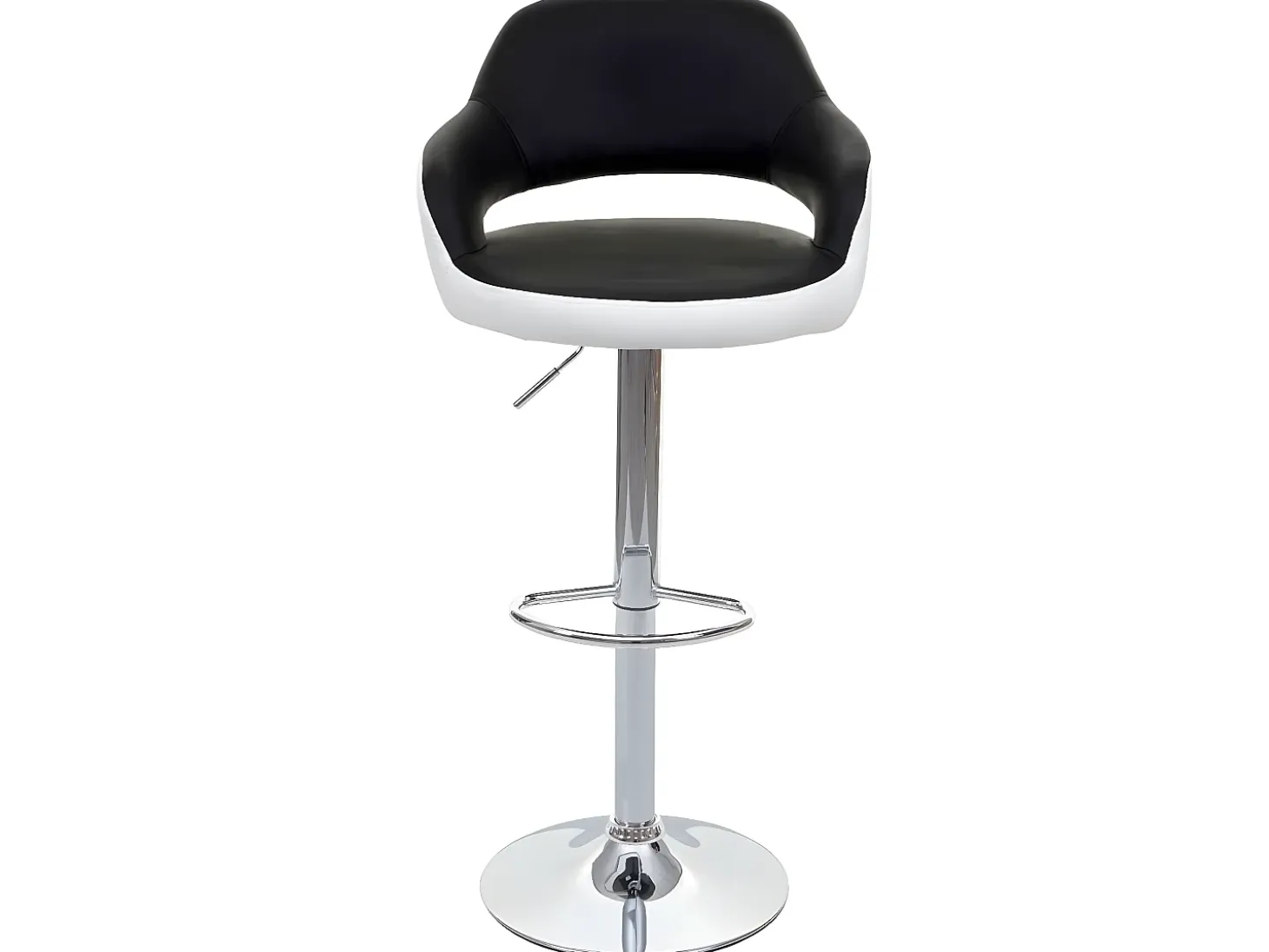 Taburete de bar MCW-F16 (juego de 2), blanco-negro