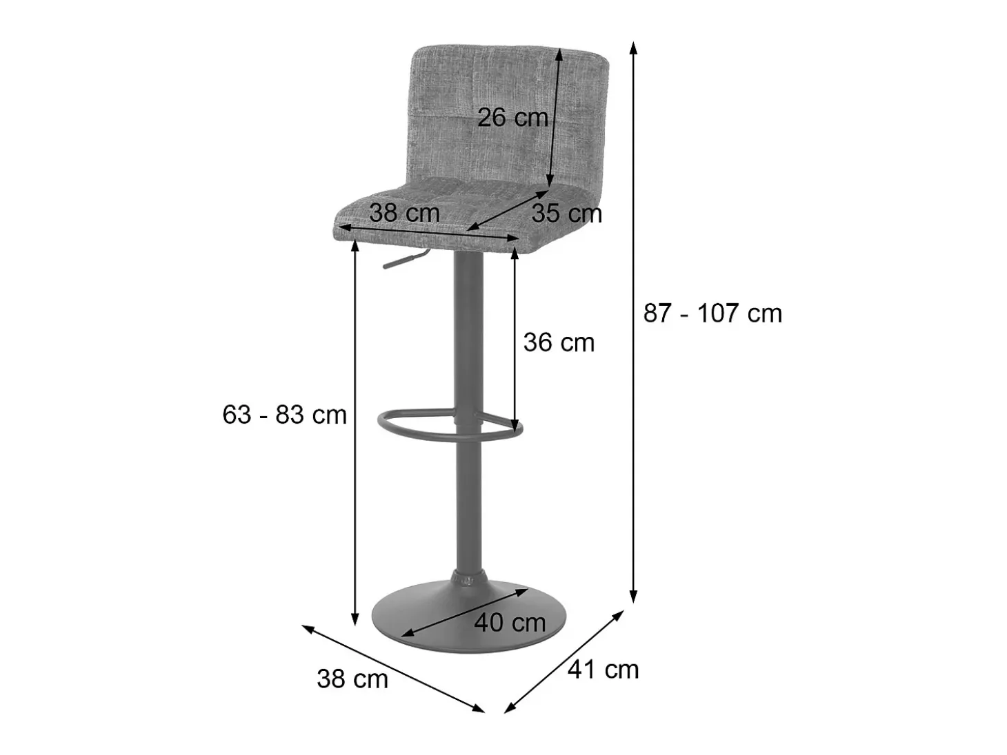 Taburete de bar MCW-G87 (juego de 2), marrón