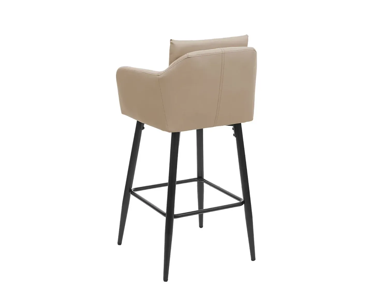 Taburete de bar MCW-H93, imitación de cuero topo-beige