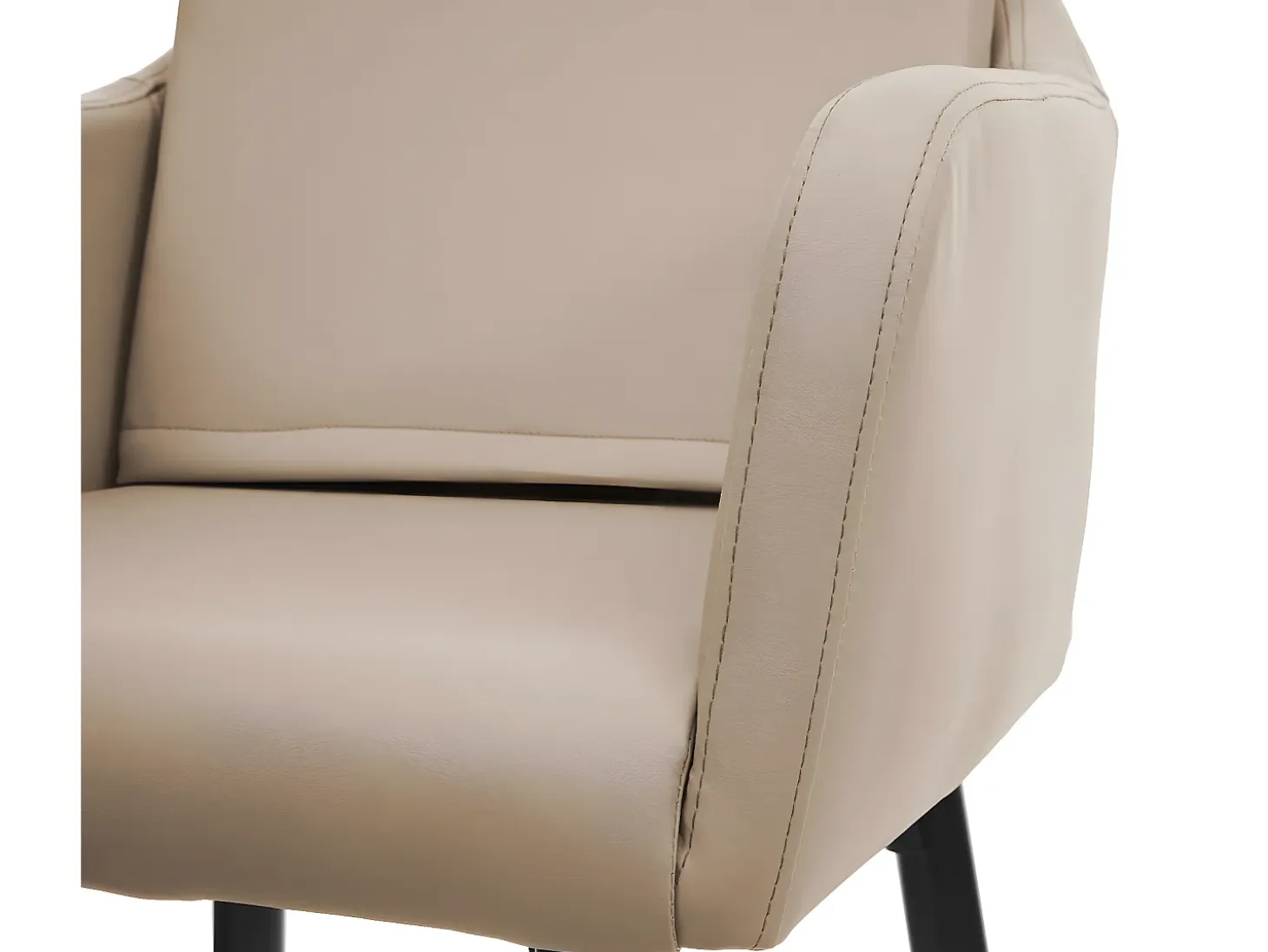 Taburete de bar MCW-H93, imitación de cuero topo-beige