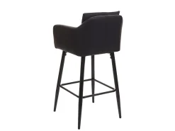 Taburete de bar MCW-H93 (juego de 2), imitación de cuero negro