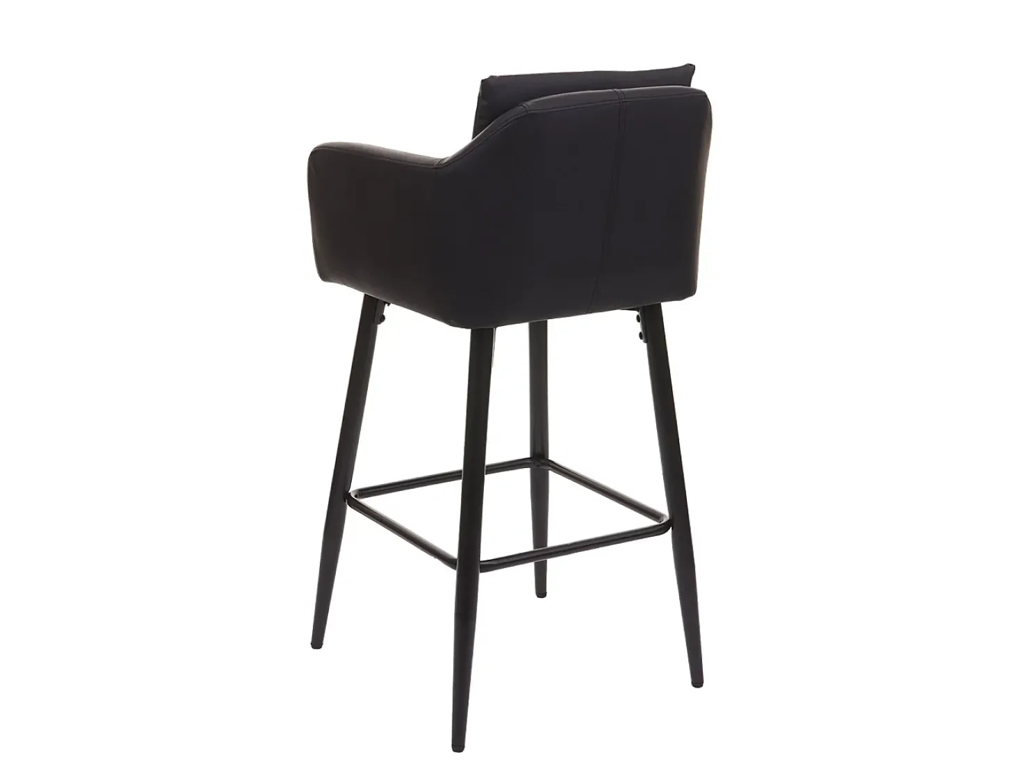 Taburete de bar MCW-H93 (juego de 2), imitación de cuero negro